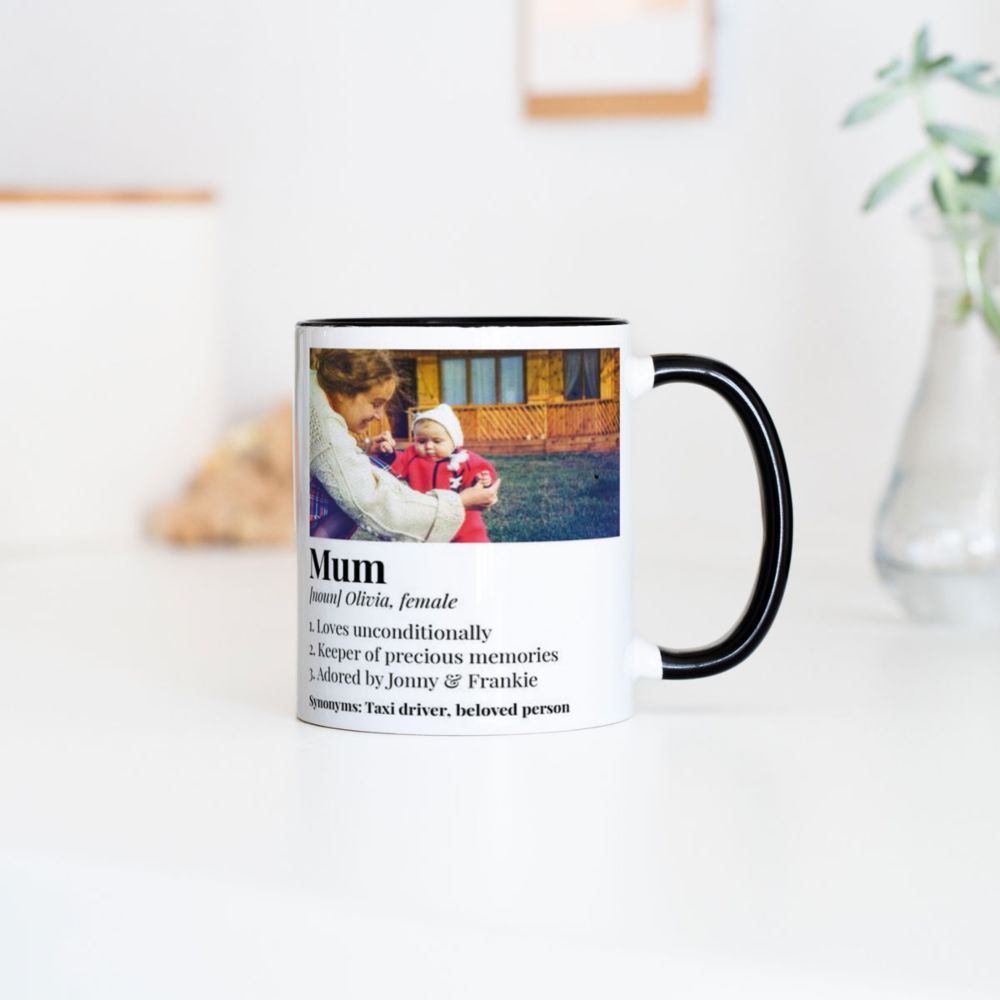 Gepersonaliseerde Mok met Foto en Definitie en Hart-handvat
