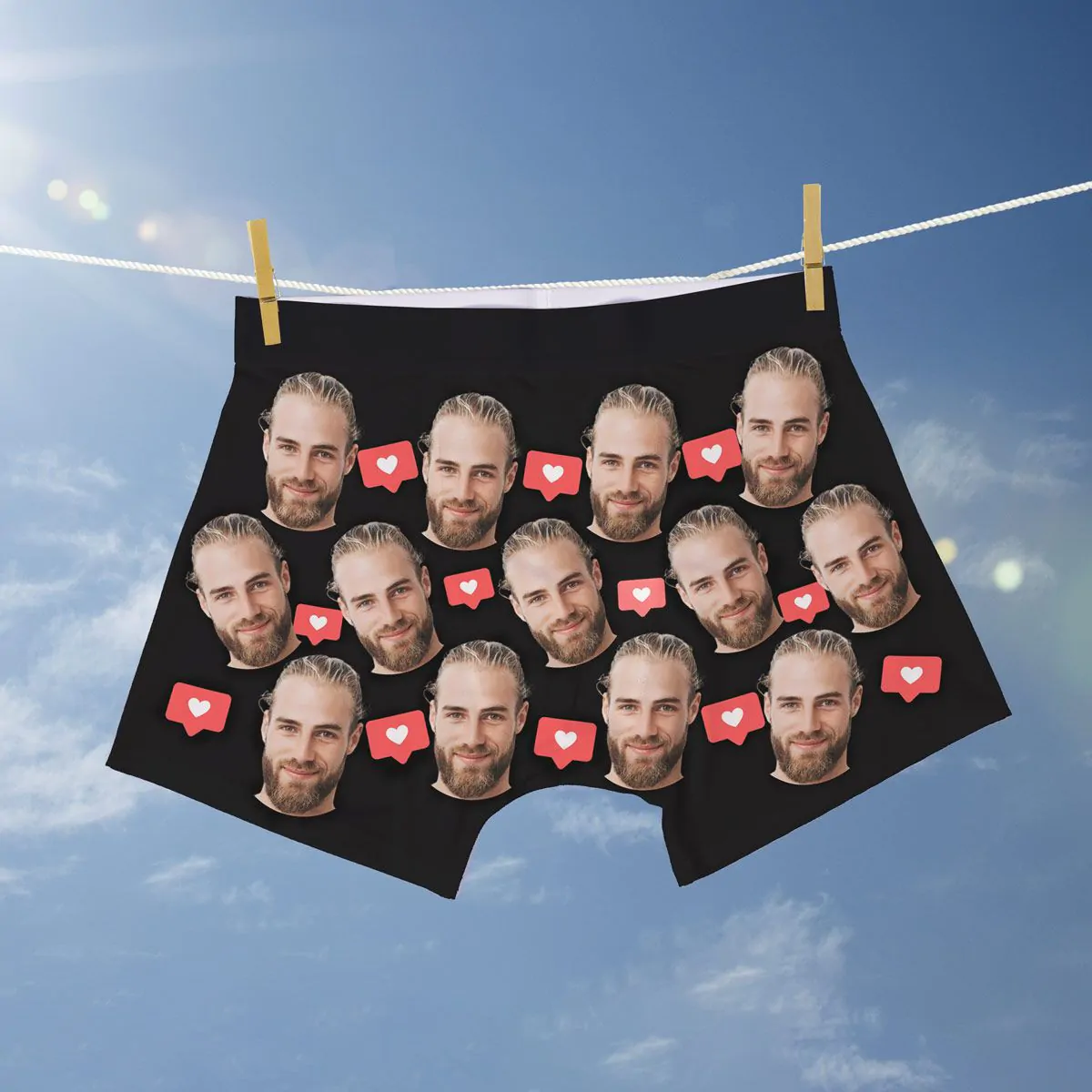 Onderbroek met store gezicht erop
