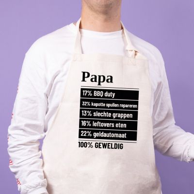 Cadeau voor papa Keuken schort 100 procent