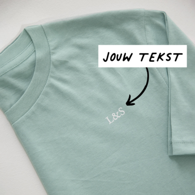 T-shirt Mint Borduren met Tekst