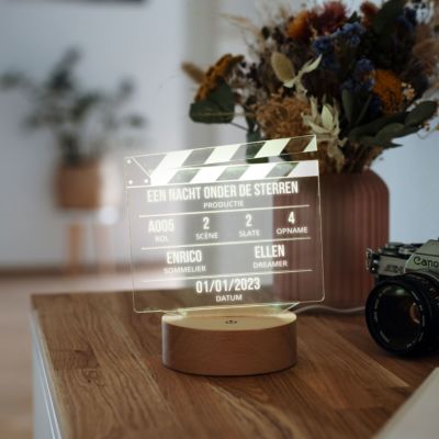 Gepersonaliseerde LED Lamp Filmklapper