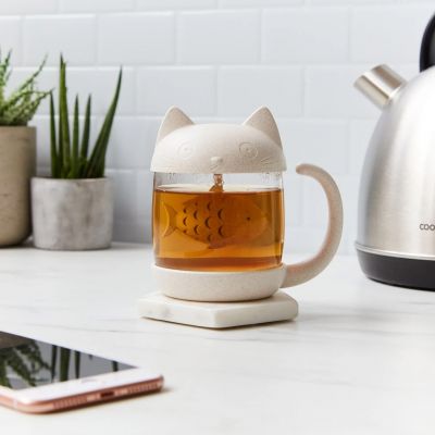 Katten Mok met Vis Thee-ei kleine_cadeautjes_katten_mok_met_vis_thee_ei