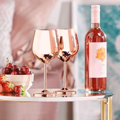 Wijnglazen Roségoud Set van 2