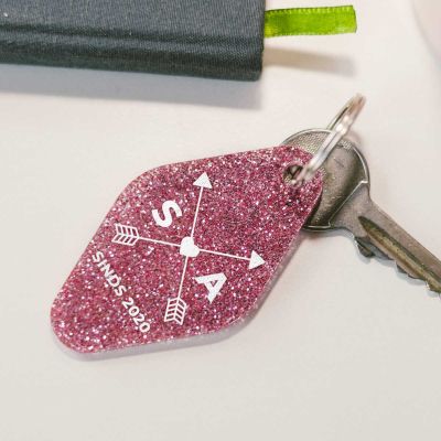 Gepersonaliseerde Glitter Sleutelhanger met Initialen