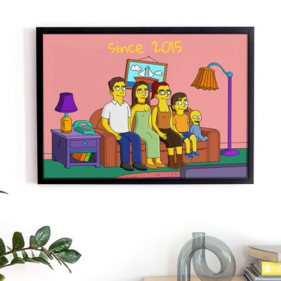 Gepersonaliseerde poster - cartoon familie illustratie