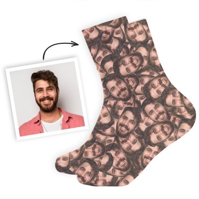 Gepersonaliseerde Sokken met Foto Gezicht Gepersonaliseerde Sokken met Foto Gezicht