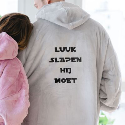 Gepersonaliseerde Hoodie Deken met spreuk