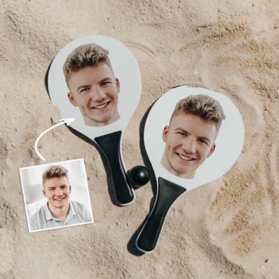 Gepersonaliseerde beachball set met twee gezichten