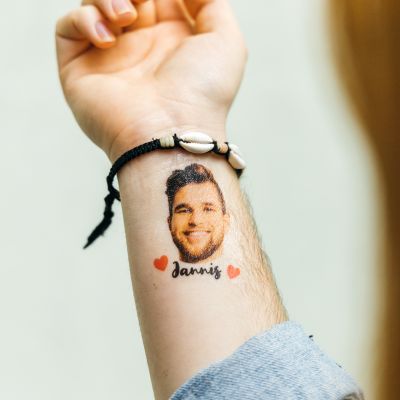 Gepersonaliseerde Nep Tattoos met Foto en Tekst set van 6 Gepersonaliseerde Nep Tattoos met Foto en Tekst set van 6