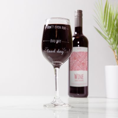 Wijnglas Goede dag Slechte dag Wijnglas Goede dag Slechte dag
