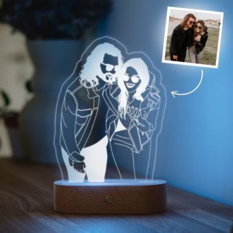 Gepersonaliseerde LED lamp outline illustratie