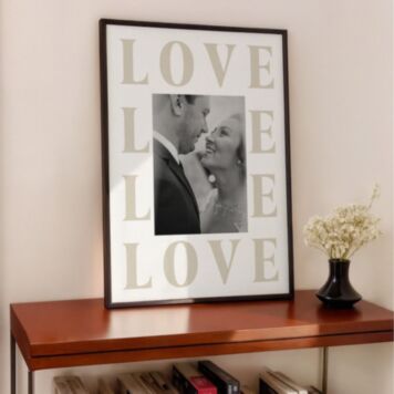 Gepersonaliseerde poster met Love Design en foto