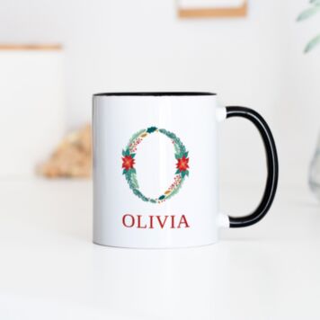 Gepersonaliseerde mok met winters monogram