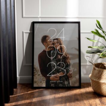 Gepersonaliseerde poster met datum en naam