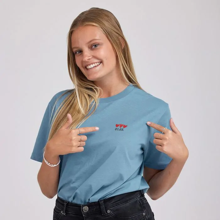 T shirt borduren top