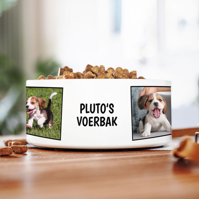 Personaliseerbare voerbak met foto en tekst main product photo
