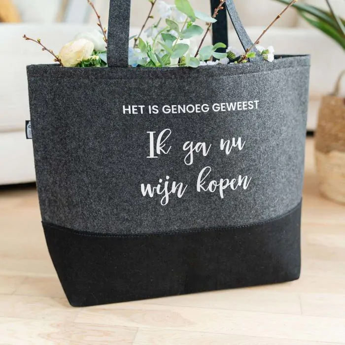 Personalisierbare Filztasche mit Text snelle levering