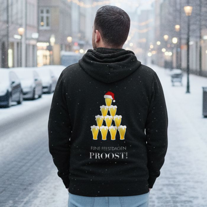 Gepersonaliseerde bier kerst hoodie