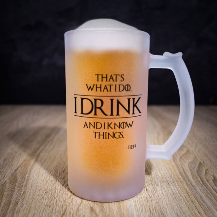 Personaliseerbare bierpul I Know Things
