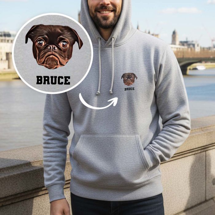 Gepersonaliseerde hoodie met huisdier als comic