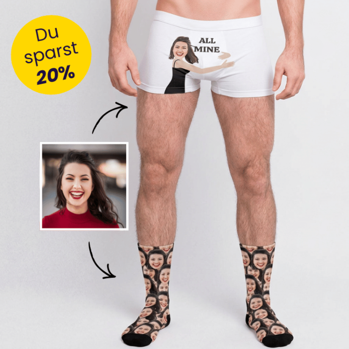 Cadeauset sokken en boxershorts met gezicht