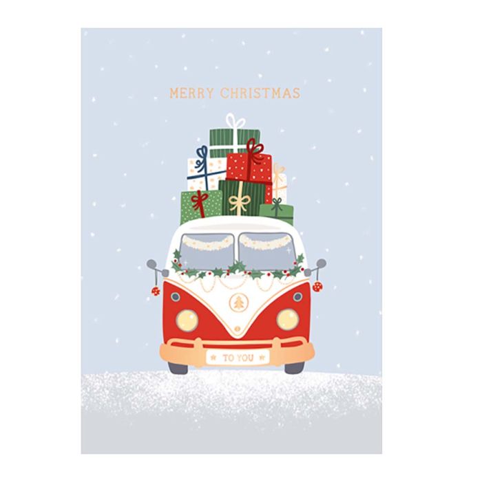 Bus kerstkaart