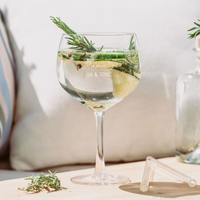 Gin Tonic Glas met Tekst Gegraveerd