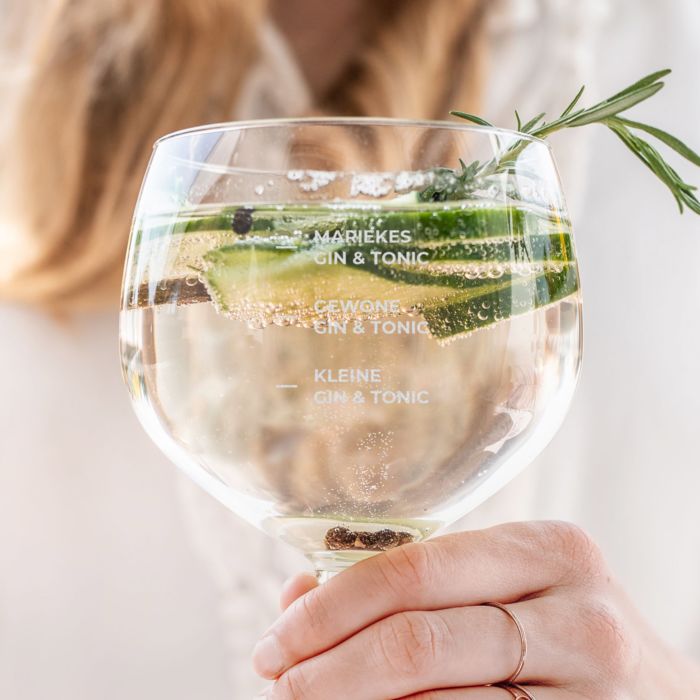 Gin Tonic Glas met Naam Gegraveerd