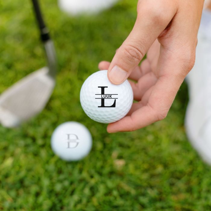 Gepersonaliseerde golfballen set van 3 met monogram