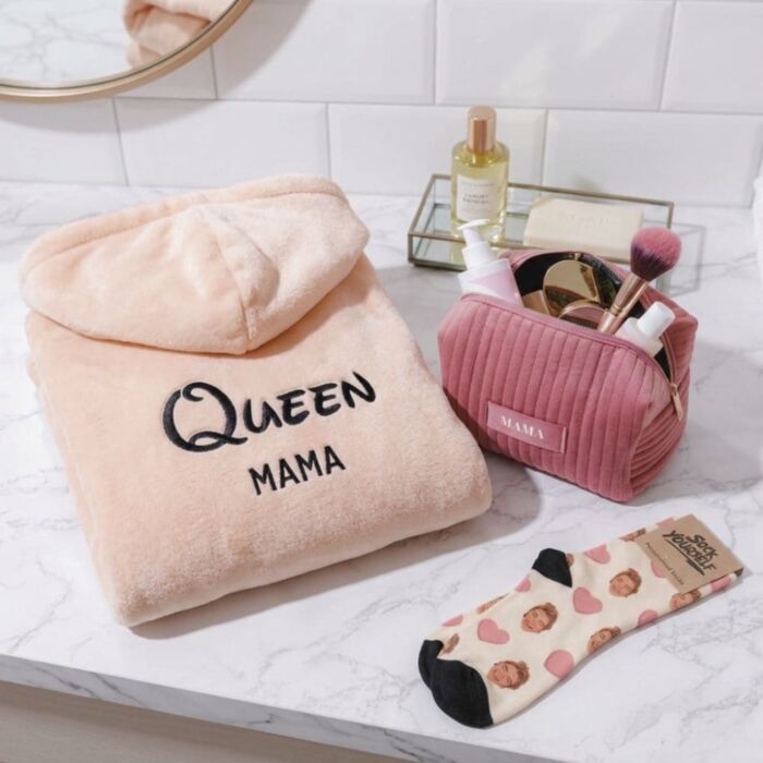 Cadeauset toilettas, badjas en sokken