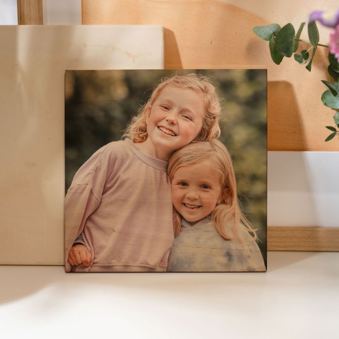 Personaliseerbare foto op hout