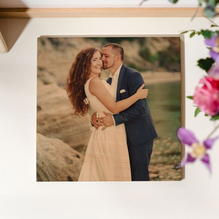 Personaliseerbare foto op hout