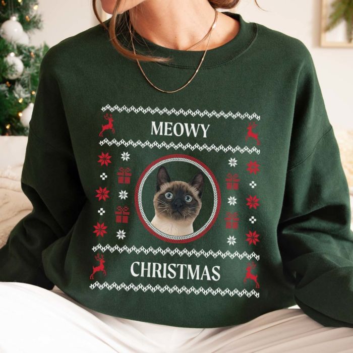 Gepersonaliseerde kersttrui met foto en tekst