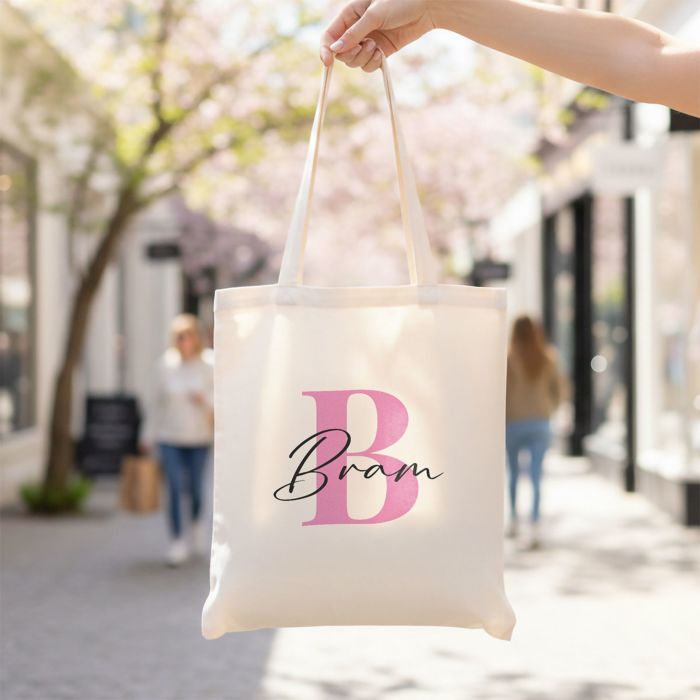 Gepersonaliseerde tote bag met monogram