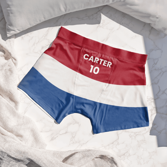 Boxershorts met foto en landsvlag
