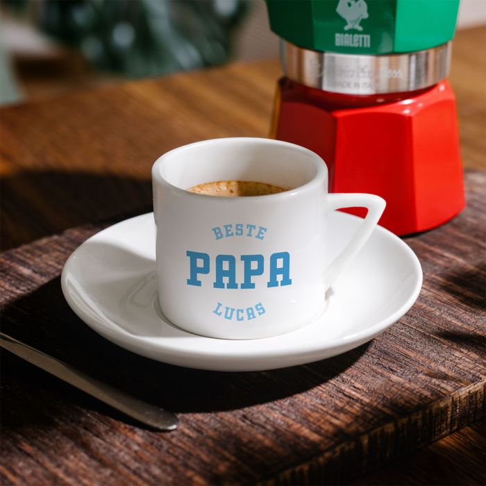 Gepersonaliseerde espresso mok met drie regels