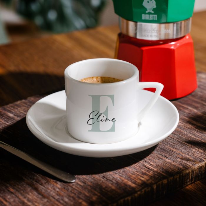 Gepersonaliseerde espresso mok met monogram