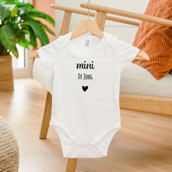 Gepersonaliseerde baby romper met naam en symbool