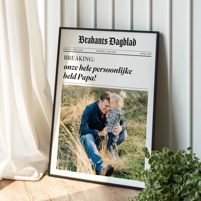 Gepersonaliseerde poster als krant