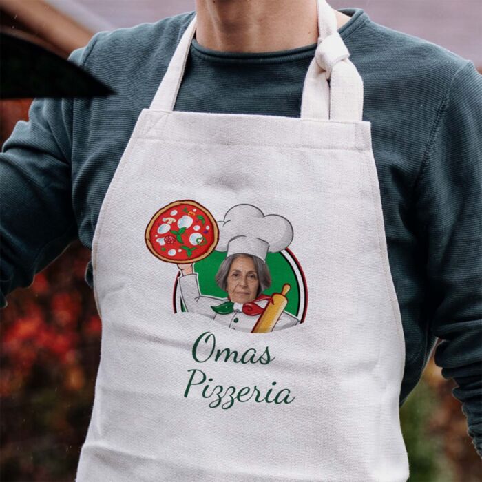 Gepersonaliseerd keukenschort pizzeria met gezicht - Design