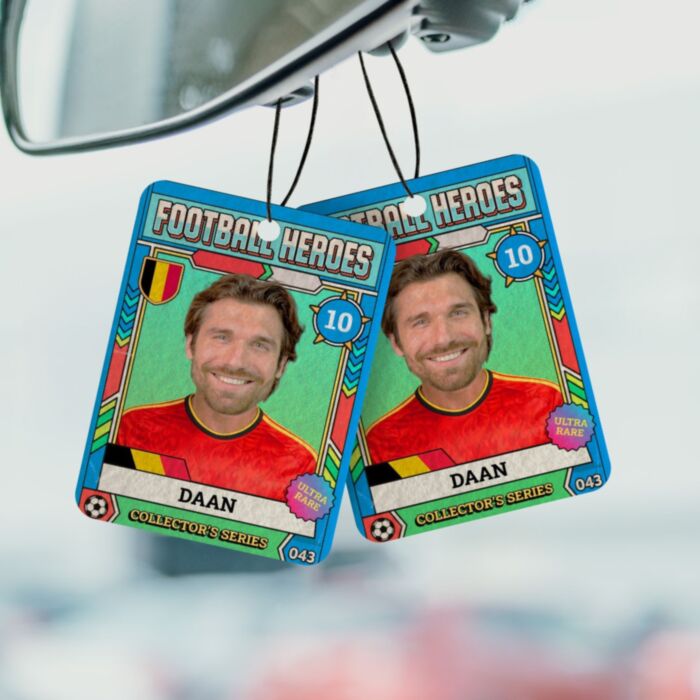 Personaliseerbare geurboom WK-verzamelsticker met foto