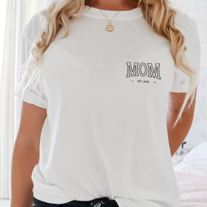 Gepersonaliseerd Mama T-Shirt met Collegestyle