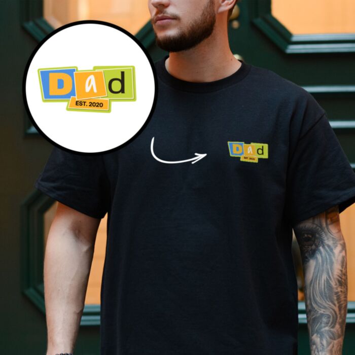 Gepersonaliseerd T-Shirt Papa met Memphis Design