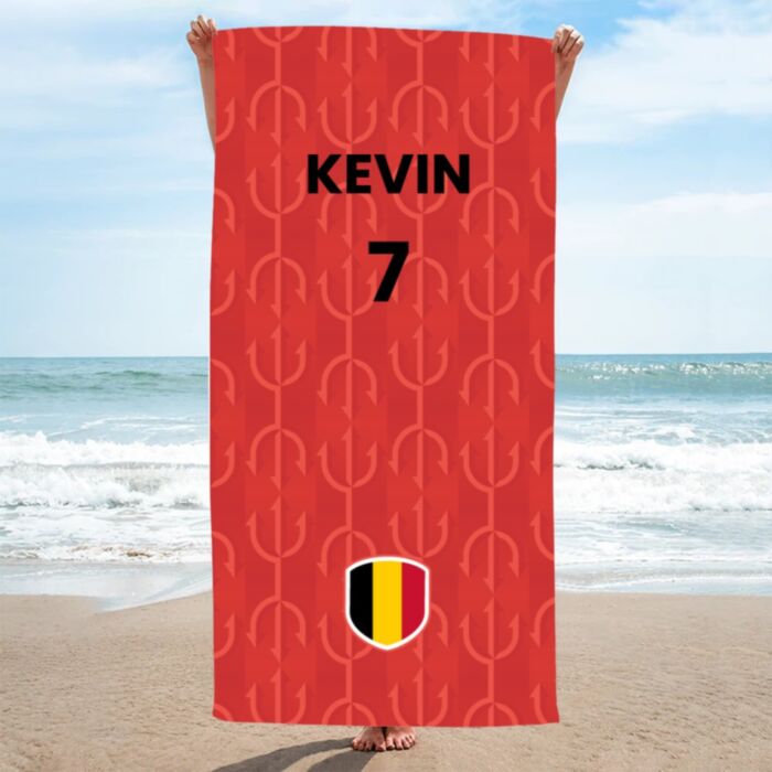 Handdoek met naam en voetbal WK design