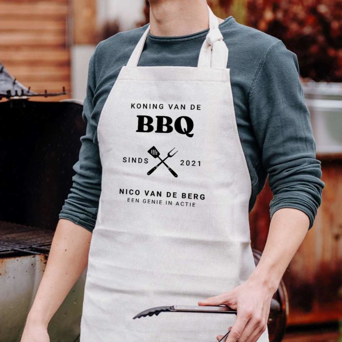 Vaderdag cadeau De koning van de BBQ schort