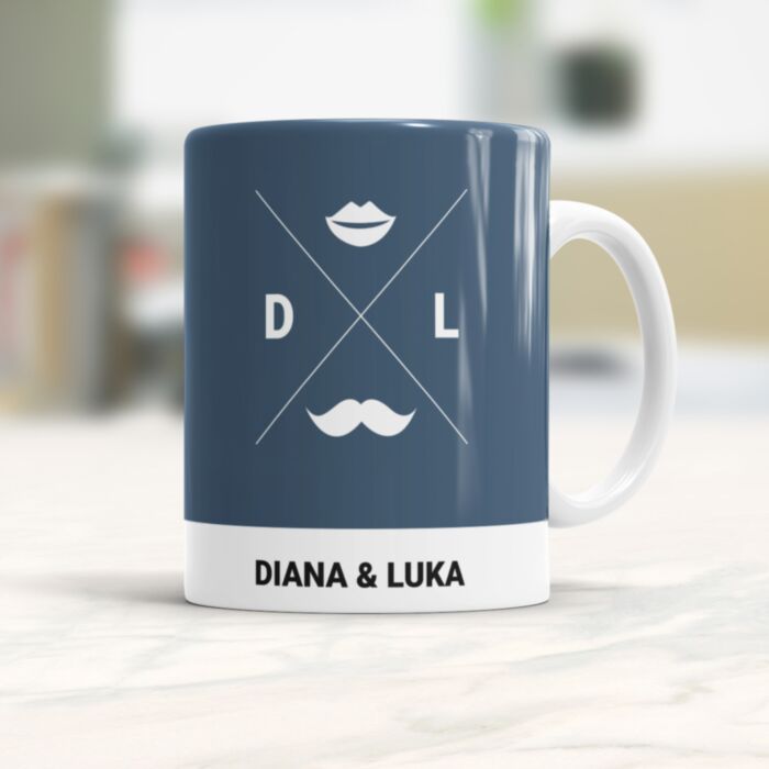 Personaliseerbare hipster mok voor twee