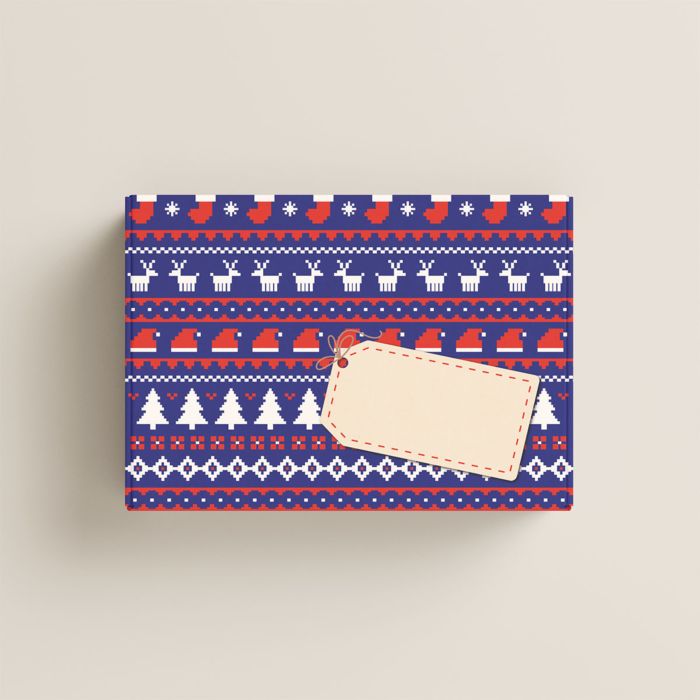 Blauwe kerstcadeaubox