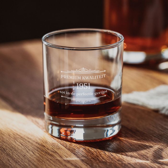 Vaderdag Cadeau Whiskyglas met Jaartal Gravure