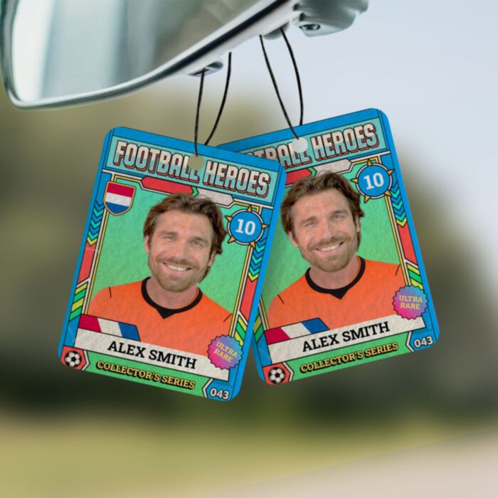 Personaliseerbare geurboom WK-verzamelsticker met foto