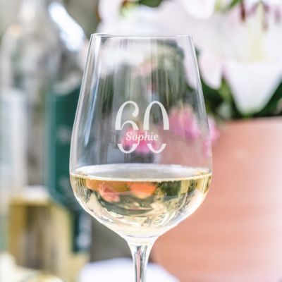 Gepersonaliseerd wijnglas met naam en jaartal